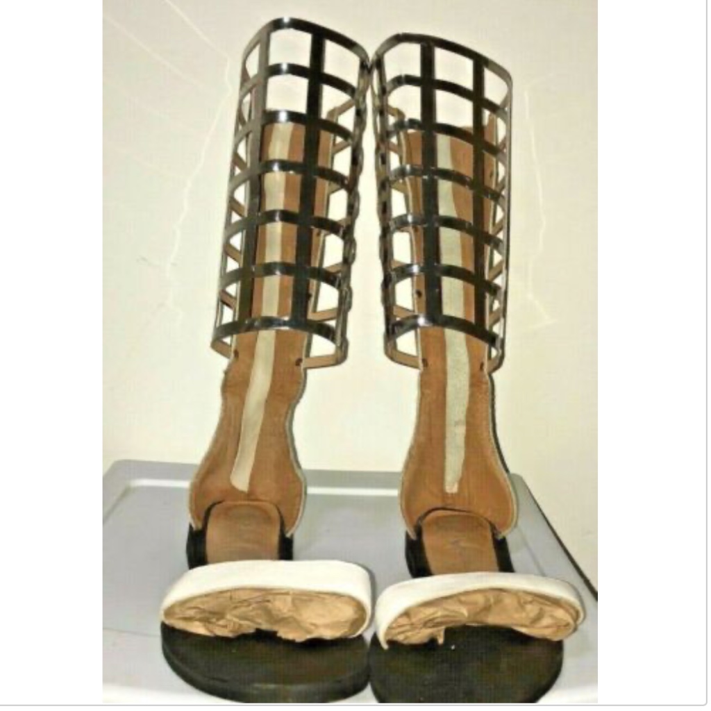 Nwt Jeffrey Campbell Birdland Cage Metal Sandal 10